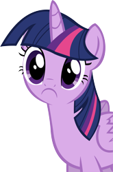 Size: 9078x13788 | Tagged: safe, artist:cyanlightning, twilight sparkle, twilight sparkle (alicorn), alicorn, pony, pinkie pride, .svg available, :c, absurd resolution, cute, female, folded wings, inverted mouth, looking at you, mare, sad, simple background, solo, transparent background, twiabetes, vector