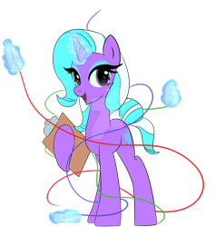 Size: 1024x1079 | Tagged: safe, artist:silverknight27, oc, oc only, pony, unicorn, clipboard, female, magic, mare, simple background, solo, transparent background, watermark