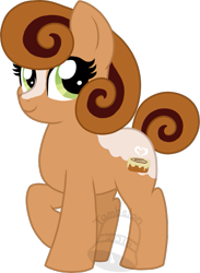 Size: 511x700 | Tagged: safe, artist:tambelon, oc, oc only, oc:honey bun, earth pony, pony, female, mare, obtrusive watermark, solo, watermark