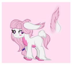 Size: 1052x949 | Tagged: safe, artist:xxmissteaxx, oc, oc only, oc:pink stella, hybrid, original species, colored pupils, female, mare, rabbit pony, reference sheet, solo, unshorn fetlocks