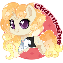 Size: 1000x1000 | Tagged: safe, artist:hikariviny, oc, oc only, oc:charmaine champagne, pony, unicorn, abstract background, clothes, female, heart eyes, mare, simple background, solo, transparent background, wingding eyes