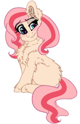 Size: 1047x1627 | Tagged: safe, artist:saphi-boo, oc, oc only, oc:cream jade, chest fluff, ear fluff, fluffy, kindverse, offspring, parent:cheese sandwich, parent:pinkie pie, parents:cheesepie, simple background, solo, transparent background