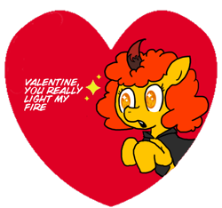 Size: 640x600 | Tagged: safe, artist:ficficponyfic, oc, oc only, oc:pipadeaxkor, demon, demon pony, color, colt quest, cute, disguise, evil, eye sparkles, eyes closed, fangs, female, floating, hearts and hooves day, horn, illusion, monochrome, solo focus, starry eyes, this will eat your soul, valentine, valentine's day, wide eyes, wingding eyes