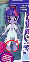 Size: 167x359 | Tagged: safe, twilight sparkle, equestria girls, doll, equestria girls minis, irl, official, photo, picture for breezies, solo, toy