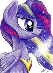 Size: 2376x3256 | Tagged: safe, artist:celestial-rainstorm, twilight sparkle, twilight sparkle (alicorn), alicorn, pony, bust, high res, portrait, rainbow power, solo