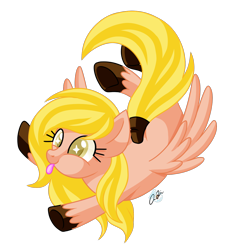 Size: 1260x1350 | Tagged: safe, artist:iheartjapan789, oc, oc only, oc:peaches, pegasus, pony, female, mare, simple background, solo, tongue out, transparent background