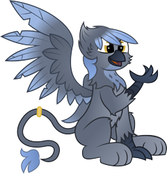 Size: 4678x4879 | Tagged: safe, artist:plone, oc, oc only, oc:panne, griffon, absurd resolution, griffonized, simple background, sitting, solo, species swap, transparent background, vector