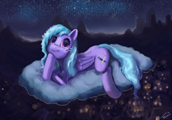 Size: 1555x1080 | Tagged: safe, artist:darkkodkod, oc, oc only, pegasus, pony, female, mare, night, solo