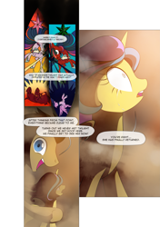 Size: 3541x5016 | Tagged: safe, artist:gashiboka, doctor whooves, princess gold lily, twilight sparkle, twilight sparkle (alicorn), alicorn, earth pony, pony, comic:recall the time of no return, absurd resolution, comic, crying, female, it's beautiful, mare, stained glass