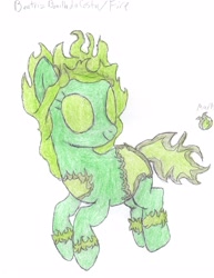 Size: 2550x3300 | Tagged: safe, artist:aridne, pony, dc comics, fire (dc), ponified, solo, traditional art