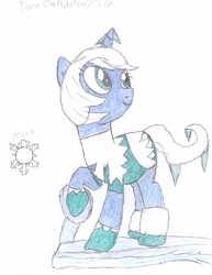 Size: 2550x3300 | Tagged: safe, artist:aridne, pony, dc comics, ice(dc), ponified, solo, traditional art