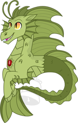 Size: 446x700 | Tagged: safe, artist:tambelon, oc, oc only, oc:staccato, hippocampus, merpony, siren, male, simple background, siren oc, solo, transparent background, watermark
