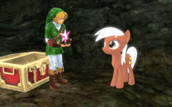 Size: 580x360 | Tagged: safe, artist:pika-robo, quarter hearts, earth pony, human, pony, 3d, animated, clothes, crossover, cute, epona, eponadorable, female, floating heart, floppy ears, gif, heart, hug, human to pony, link, magic, male, mare, nintendo, ponified, quarterbetes, source filmmaker, stallion, the legend of zelda, transformation, treasure chest, unamused