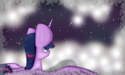 Size: 2500x1500 | Tagged: safe, artist:aaftergloweeye, twilight sparkle, twilight sparkle (alicorn), alicorn, pony, night, night sky, solo, spread wings