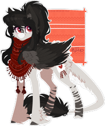 Size: 1105x1321 | Tagged: safe, artist:tenebristayga, oc, oc only, oc:xanderine, original species, clothes, scarf, simple background, solo, transparent background