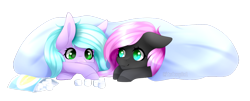 Size: 1024x415 | Tagged: safe, artist:itsizzybel, oc, oc only, oc:cream cloud, oc:moonflare, food, marshmallow, simple background, transparent background