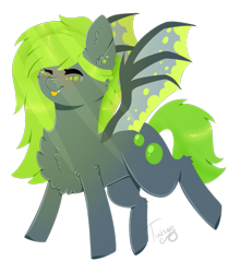 Size: 749x850 | Tagged: safe, artist:twinkepaint, oc, oc only, oc:akimi, oc:akimi chan, bat pony, pony, chest fluff, eyes closed, female, mare, simple background, solo, tongue out, transparent background