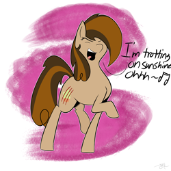 Size: 2000x2000 | Tagged: safe, artist:goldenled, oc, oc only, oc:cupcake slash, earth pony, pony, singing, solo