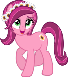 Size: 5344x6000 | Tagged: safe, artist:slb94, gloriosa daisy, earth pony, pony, equestria girls, legend of everfree, absurd resolution, equestria girls ponified, female, floral head wreath, flower, freckles, lidded eyes, mare, ponified, simple background, solo, transparent background, vector