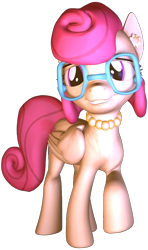 Size: 572x966 | Tagged: safe, artist:fillerartist, posey shy, 3d, blender, looking at you, raised hoof, render, solo, worried