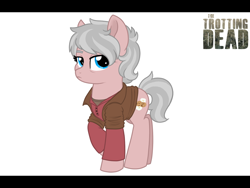 Size: 800x600 | Tagged: safe, artist:tambelon, pony, carol peletier, clothes, crossover, female, jacket, mare, ponified, shirt, solo, the walking dead