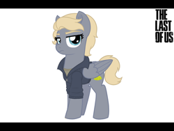 Size: 800x600 | Tagged: safe, artist:tambelon, pegasus, pony, clothes, crossover, female, jacket, mare, maria, ponified, shirt, solo, the last of us