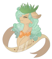 Size: 900x1010 | Tagged: safe, artist:rannarbananar, oc, oc only, oc:keiki, original species, pond pony, banner, solo