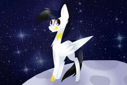 Size: 3600x2400 | Tagged: safe, artist:huirou, oc, oc only, pegasus, pony, moon, solo, space