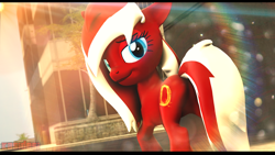 Size: 1920x1080 | Tagged: safe, artist:alcohors, oc, oc only, oc:dera, earth pony, pony, 3d, female, lens flare, looking back, mare, plot, solo, tree