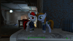 Size: 1920x1080 | Tagged: safe, oc, oc only, oc:blackjack, oc:littlepip, pony, unicorn, fallout equestria, clothes, fallout 4, fanfic, female, game mod, horn, mare, pipbuck, plushie, vault suit