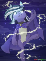 Size: 1000x1333 | Tagged: safe, artist:redchetgreen, oc, oc only, earth pony, pony, cape, clothes, magic, solo