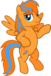 Size: 1052x1556 | Tagged: safe, artist:lightningbolt, derpibooru exclusive, oc, oc only, oc:cold front, pegasus, pony, .svg available, cutie mark, flying, hoof on hip, lidded eyes, looking at you, male, simple background, smiling, solo, spread wings, stallion, svg, transparent background, vector, wings