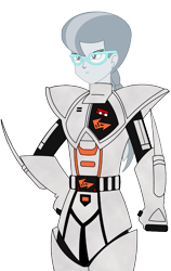 Size: 700x1107 | Tagged: safe, artist:combatkaiser, silver spoon, equestria girls, armor, choudenshi bioman, crossover, glasses, silva, simple background, solo, super sentai, transparent background