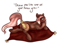 Size: 2000x1500 | Tagged: safe, artist:sugarhoovies, oc, oc only, oc:sugarhooves, draw me like one of your french girls, meme, prone, simple background, solo, transparent background