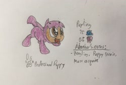 Size: 3462x2334 | Tagged: safe, artist:professionalpuppy, oc, oc only, oc:cocoa mocha, clothes, costume, cute, solo, starcrafts, traditional art, zergling