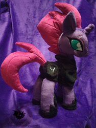 Size: 1500x2000 | Tagged: safe, artist:legadema, fizzlepop berrytwist, tempest shadow, pony, my little pony: the movie, armor, broken horn, clothes, eye scar, female, irl, looking at you, mare, photo, plushie, scar, shoes, solo, that was fast