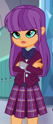 Size: 228x535 | Tagged: safe, screencap, ginger owlseye, equestria girls, friendship games, background human, clothes, cropped, crystal prep academy uniform, cute, female, school uniform, solo