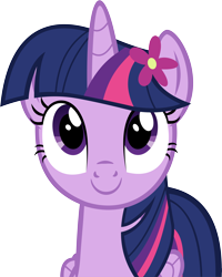 Size: 10012x12484 | Tagged: safe, artist:cyanlightning, twilight sparkle, twilight sparkle (alicorn), alicorn, pony, .svg available, absurd resolution, cute, female, flower, flower in hair, looking at you, mare, simple background, smiling, solo, transparent background, twiabetes, vector