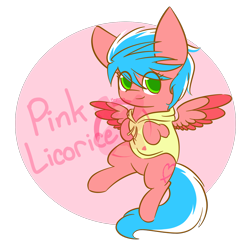 Size: 1280x1280 | Tagged: safe, artist:mayiamaru, artist:ponymaker, oc, oc only, oc:pink licorice, clothes, female, filly, hoodie, offspring, parent:oc:creamy pinch, parent:oc:melon frost, parents:oc x oc, reference sheet