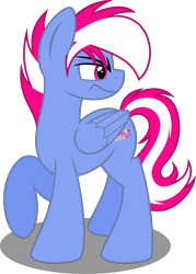 Size: 5666x7896 | Tagged: safe, artist:steam-loco, oc, oc only, oc:steam loco, pegasus, pony, absurd resolution, cutie mark, male, raised hoof, simple background, skunk stripe, solo, stallion, stare, transparent background, vector