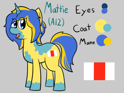 Size: 540x405 | Tagged: safe, artist:hypermarc, oc, oc only, oc:mattie t. matilda, original species, pony, unicorn, matilda ii, reference sheet, solo, tank (vehicle), tank pony