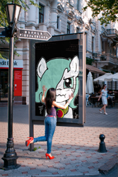 Size: 467x700 | Tagged: safe, artist:ficficponyfic, edit, oc, oc only, oc:emerald jewel, earth pony, human, pony, amulet, angry, child, color, colt, colt quest, crying, cute, foal, hair over one eye, hug, male, photofunia, picture, sad, shaking, sign, streetlight, upset, wavy mouth