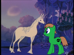 Size: 1152x864 | Tagged: safe, artist:ian sweeney, edit, oc, oc only, oc:ian, earth pony, pony, unicorn, rankin/bass, the last unicorn