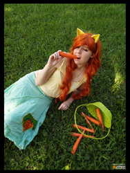 Size: 3456x4608 | Tagged: safe, artist:krazykari, carrot top, golden harvest, human, basket, carrot, clothes, cosplay, costume, cute, cutie top, food, irl, irl human, photo, shirt, skirt, solo