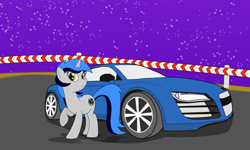 Size: 2000x1200 | Tagged: safe, artist:berryveloce, oc, oc only, oc:cappie, audi, audi r8, car, supercar