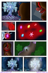 Size: 1024x1536 | Tagged: safe, artist:yogfan, oc, oc only, pony, unicorn, comic:but i do now, cloak, clothes, comic, crossover, elements of harmony, ganondorf, male, stallion, the legend of zelda, tree of harmony