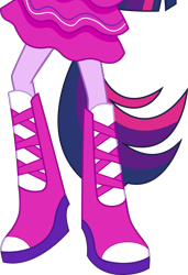 Size: 2454x3596 | Tagged: safe, artist:teentitansfan201, edit, twilight sparkle, twilight sparkle (alicorn), alicorn, equestria girls, equestria girls (movie), boots, cropped, fall formal outfits, high heel boots, legs, pictures of legs, ponied up, ponytail, raised leg, simple background, solo, transparent background, vector, vector edit