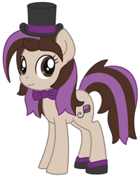 Size: 1024x1284 | Tagged: safe, artist:thebowtieone, oc, oc only, oc:bowtie, earth pony, pony, bowtie, female, hat, mare, simple background, solo, top hat, transparent background