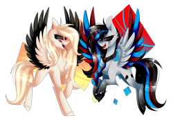 Size: 3186x2218 | Tagged: safe, artist:huirou, artist:underdise, oc, oc only, oc:huirou lazuli, pegasus, pony, black sclera, colored wings, female, high res, mare, multicolored wings, necktie, simple background, spiked wristband, tongue out, transparent background, wristband