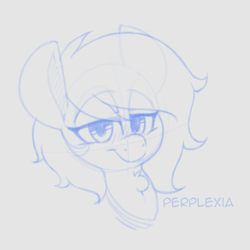 Size: 1091x1091 | Tagged: safe, artist:quarantinedchaoz, oc, oc only, oc:charcoal, pony, bedroom eyes, bust, explicit source, monochrome, sketch, smiling, solo